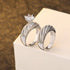 2 Pcs Double Layer 14K White Gold Plated Cubic Zirconia Women's Engagement Ring